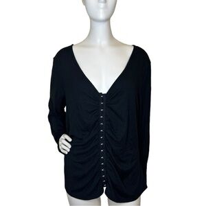 Hippie Rose Trendy Plus Size Ruched Hook-and-Eye-Front Top 2X